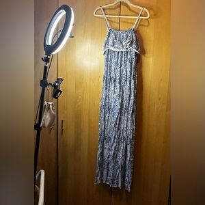 Blue and white floral dress